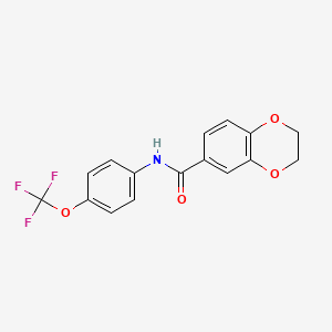 molecular formula C16H12F3NO4 B3741533 N-[4-(trifluoromethoxy)phenyl]-2,3-dihydro-1,4-benzodioxine-6-carboxamide 