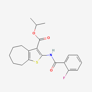 molecular formula C20H22FNO3S B3741540 isopropyl 2-[(2-fluorobenzoyl)amino]-5,6,7,8-tetrahydro-4H-cyclohepta[b]thiophene-3-carboxylate 