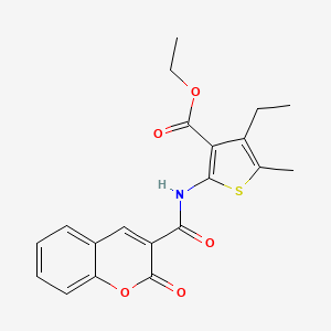 molecular formula C20H19NO5S B3741555 ethyl 4-ethyl-5-methyl-2-{[(2-oxo-2H-chromen-3-yl)carbonyl]amino}-3-thiophenecarboxylate 