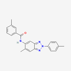 molecular formula C22H20N4O B3741565 3-methyl-N-[6-methyl-2-(4-methylphenyl)-2H-1,2,3-benzotriazol-5-yl]benzamide 