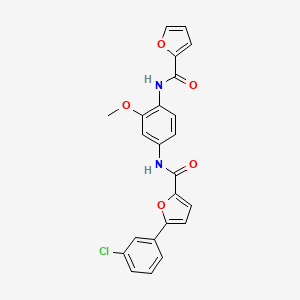 molecular formula C23H17ClN2O5 B3741569 5-(3-chlorophenyl)-N-[4-(2-furoylamino)-3-methoxyphenyl]-2-furamide 
