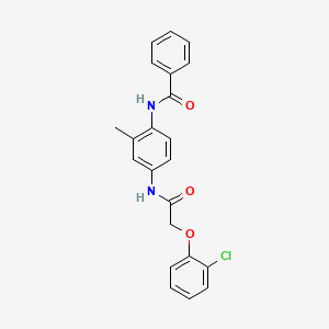 molecular formula C22H19ClN2O3 B3741577 N-(4-{[(2-chlorophenoxy)acetyl]amino}-2-methylphenyl)benzamide 