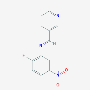 3-[({2-Fluoro-5-nitrophenyl}imino)methyl]pyridine