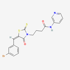 molecular formula C19H16BrN3O2S2 B3741600 4-[5-(3-bromobenzylidene)-4-oxo-2-thioxo-1,3-thiazolidin-3-yl]-N-3-pyridinylbutanamide 