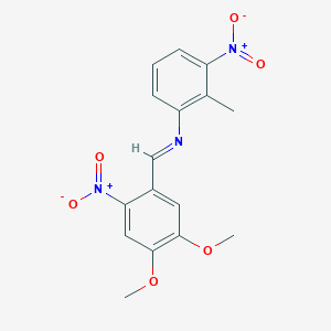 molecular formula C16H15N3O6 B374162 N-(4,5-dimethoxy-2-nitrobenzylidene)-2-methyl-3-nitroaniline 
