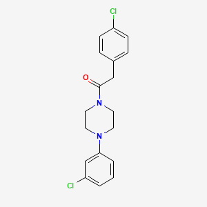 molecular formula C18H18Cl2N2O B3741636 1-(3-chlorophenyl)-4-[(4-chlorophenyl)acetyl]piperazine 