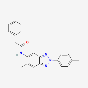 molecular formula C22H20N4O B3741639 N-[6-methyl-2-(4-methylphenyl)-2H-1,2,3-benzotriazol-5-yl]-2-phenylacetamide 