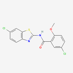 molecular formula C15H10Cl2N2O2S B3741647 5-chloro-N-(6-chloro-1,3-benzothiazol-2-yl)-2-methoxybenzamide 