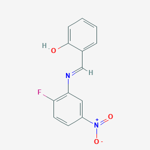 molecular formula C13H9FN2O3 B374165 2-{[(2-Fluoro-5-nitrophenyl)imino]methyl}phenol 