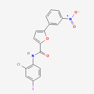 molecular formula C17H10ClIN2O4 B3741651 N-(2-chloro-4-iodophenyl)-5-(3-nitrophenyl)-2-furamide 