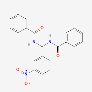 molecular formula C21H17N3O4 B3741658 N,N'-[(3-nitrophenyl)methylene]dibenzamide 
