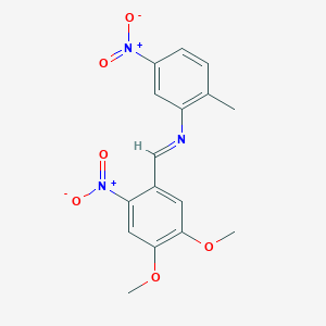 molecular formula C16H15N3O6 B374166 N-(4,5-dimethoxy-2-nitrobenzylidene)-2-methyl-5-nitroaniline 