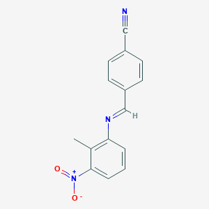 molecular formula C15H11N3O2 B374167 4-[({3-Nitro-2-methylphenyl}imino)methyl]benzonitrile 