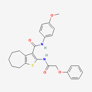 molecular formula C25H26N2O4S B3741671 N-(4-methoxyphenyl)-2-[(phenoxyacetyl)amino]-5,6,7,8-tetrahydro-4H-cyclohepta[b]thiophene-3-carboxamide 