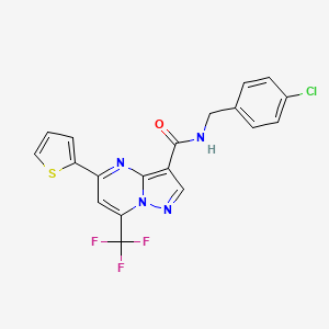 molecular formula C19H12ClF3N4OS B3741673 N-(4-chlorobenzyl)-5-(2-thienyl)-7-(trifluoromethyl)pyrazolo[1,5-a]pyrimidine-3-carboxamide 