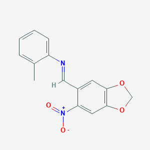 molecular formula C15H12N2O4 B374169 2-methyl-N-[(6-nitro-1,3-benzodioxol-5-yl)methylene]aniline 