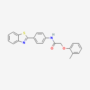 molecular formula C22H18N2O2S B3741724 N-[4-(1,3-benzothiazol-2-yl)phenyl]-2-(2-methylphenoxy)acetamide 