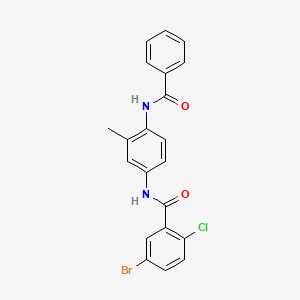 molecular formula C21H16BrClN2O2 B3741734 N-[4-(benzoylamino)-3-methylphenyl]-5-bromo-2-chlorobenzamide 