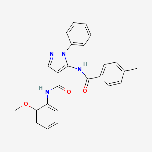 molecular formula C25H22N4O3 B3741759 N-(2-methoxyphenyl)-5-[(4-methylbenzoyl)amino]-1-phenyl-1H-pyrazole-4-carboxamide 