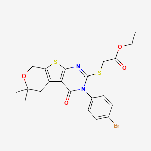 ethyl {[3-(4-bromophenyl)-6,6-dimethyl-4-oxo-3,5,6,8-tetrahydro-4H-pyrano[4',3':4,5]thieno[2,3-d]pyrimidin-2-yl]thio}acetate