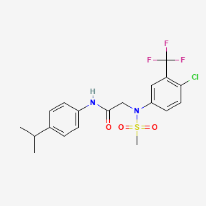 molecular formula C19H20ClF3N2O3S B3741777 N~2~-[4-chloro-3-(trifluoromethyl)phenyl]-N~1~-(4-isopropylphenyl)-N~2~-(methylsulfonyl)glycinamide 