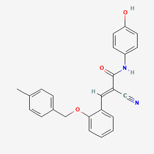 molecular formula C24H20N2O3 B3741778 2-cyano-N-(4-hydroxyphenyl)-3-{2-[(4-methylbenzyl)oxy]phenyl}acrylamide 
