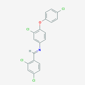 molecular formula C19H11Cl4NO B374178 3-Chloro-4-(4-chlorophenoxy)-N-(2,4-dichlorobenzylidene)aniline 
