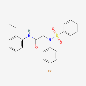 molecular formula C22H21BrN2O3S B3741788 N~2~-(4-bromophenyl)-N~1~-(2-ethylphenyl)-N~2~-(phenylsulfonyl)glycinamide 