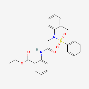 molecular formula C24H24N2O5S B3741793 ethyl 2-{[N-(2-methylphenyl)-N-(phenylsulfonyl)glycyl]amino}benzoate 