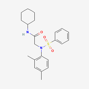 molecular formula C22H28N2O3S B3741797 N~1~-cyclohexyl-N~2~-(2,4-dimethylphenyl)-N~2~-(phenylsulfonyl)glycinamide 