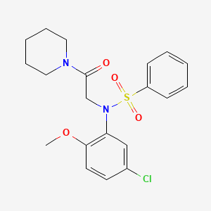 molecular formula C20H23ClN2O4S B3741810 N-(5-chloro-2-methoxyphenyl)-N-[2-oxo-2-(1-piperidinyl)ethyl]benzenesulfonamide 