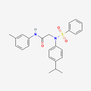 molecular formula C24H26N2O3S B3741832 N~2~-(4-isopropylphenyl)-N~1~-(3-methylphenyl)-N~2~-(phenylsulfonyl)glycinamide 