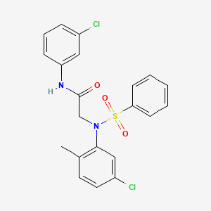 molecular formula C21H18Cl2N2O3S B3741838 N~2~-(5-chloro-2-methylphenyl)-N~1~-(3-chlorophenyl)-N~2~-(phenylsulfonyl)glycinamide 