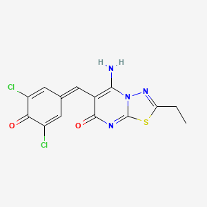 molecular formula C14H10Cl2N4O2S B3741853 6-(3,5-dichloro-4-hydroxybenzylidene)-2-ethyl-5-imino-5,6-dihydro-7H-[1,3,4]thiadiazolo[3,2-a]pyrimidin-7-one 
