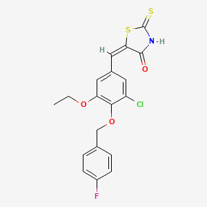 molecular formula C19H15ClFNO3S2 B3741854 5-{3-chloro-5-ethoxy-4-[(4-fluorobenzyl)oxy]benzylidene}-2-thioxo-1,3-thiazolidin-4-one 