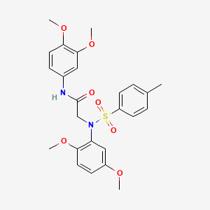 molecular formula C25H28N2O7S B3741861 N~2~-(2,5-dimethoxyphenyl)-N~1~-(3,4-dimethoxyphenyl)-N~2~-[(4-methylphenyl)sulfonyl]glycinamide 