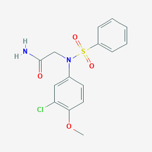 molecular formula C15H15ClN2O4S B3741877 N~2~-(3-chloro-4-methoxyphenyl)-N~2~-(phenylsulfonyl)glycinamide 