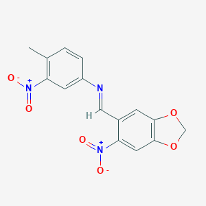 4-methyl-3-nitro-N-[(6-nitro-1,3-benzodioxol-5-yl)methylene]aniline