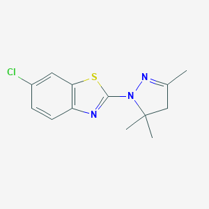 6-chloro-2-(3,5,5-trimethyl-4,5-dihydro-1H-pyrazol-1-yl)-1,3-benzothiazole