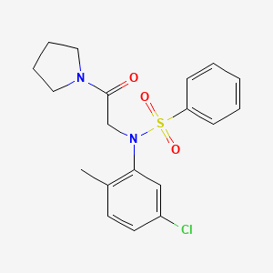 molecular formula C19H21ClN2O3S B3741900 N-(5-chloro-2-methylphenyl)-N-[2-oxo-2-(1-pyrrolidinyl)ethyl]benzenesulfonamide CAS No. 425417-63-6