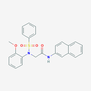 molecular formula C25H22N2O4S B3741908 N~2~-(2-methoxyphenyl)-N~1~-2-naphthyl-N~2~-(phenylsulfonyl)glycinamide 