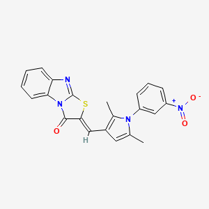 molecular formula C22H16N4O3S B3741911 2-{[2,5-dimethyl-1-(3-nitrophenyl)-1H-pyrrol-3-yl]methylene}[1,3]thiazolo[3,2-a]benzimidazol-3(2H)-one 