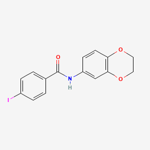 molecular formula C15H12INO3 B3741943 N-(2,3-dihydro-1,4-benzodioxin-6-yl)-4-iodobenzamide 