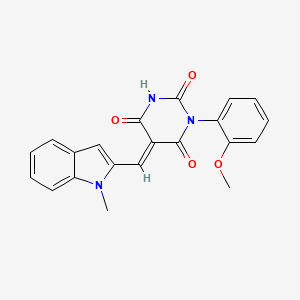 1-(2-methoxyphenyl)-5-[(1-methyl-1H-indol-2-yl)methylene]-2,4,6(1H,3H,5H)-pyrimidinetrione