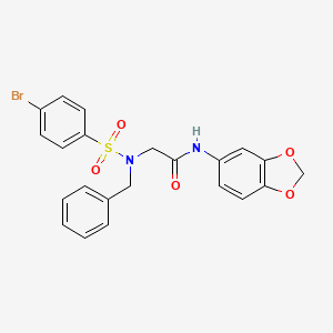 molecular formula C22H19BrN2O5S B3742001 N~1~-1,3-benzodioxol-5-yl-N~2~-benzyl-N~2~-[(4-bromophenyl)sulfonyl]glycinamide 