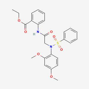 molecular formula C25H26N2O7S B3742053 ethyl 2-{[N-(2,4-dimethoxyphenyl)-N-(phenylsulfonyl)glycyl]amino}benzoate 