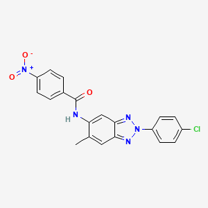 molecular formula C20H14ClN5O3 B3742057 N-[2-(4-chlorophenyl)-6-methyl-2H-1,2,3-benzotriazol-5-yl]-4-nitrobenzamide 