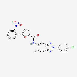 molecular formula C24H16ClN5O4 B3742058 N-[2-(4-chlorophenyl)-6-methyl-2H-1,2,3-benzotriazol-5-yl]-5-(2-nitrophenyl)-2-furamide 