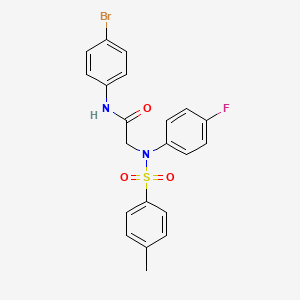 molecular formula C21H18BrFN2O3S B3742063 N~1~-(4-bromophenyl)-N~2~-(4-fluorophenyl)-N~2~-[(4-methylphenyl)sulfonyl]glycinamide 