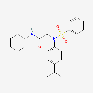 molecular formula C23H30N2O3S B3742065 N~1~-cyclohexyl-N~2~-(4-isopropylphenyl)-N~2~-(phenylsulfonyl)glycinamide 